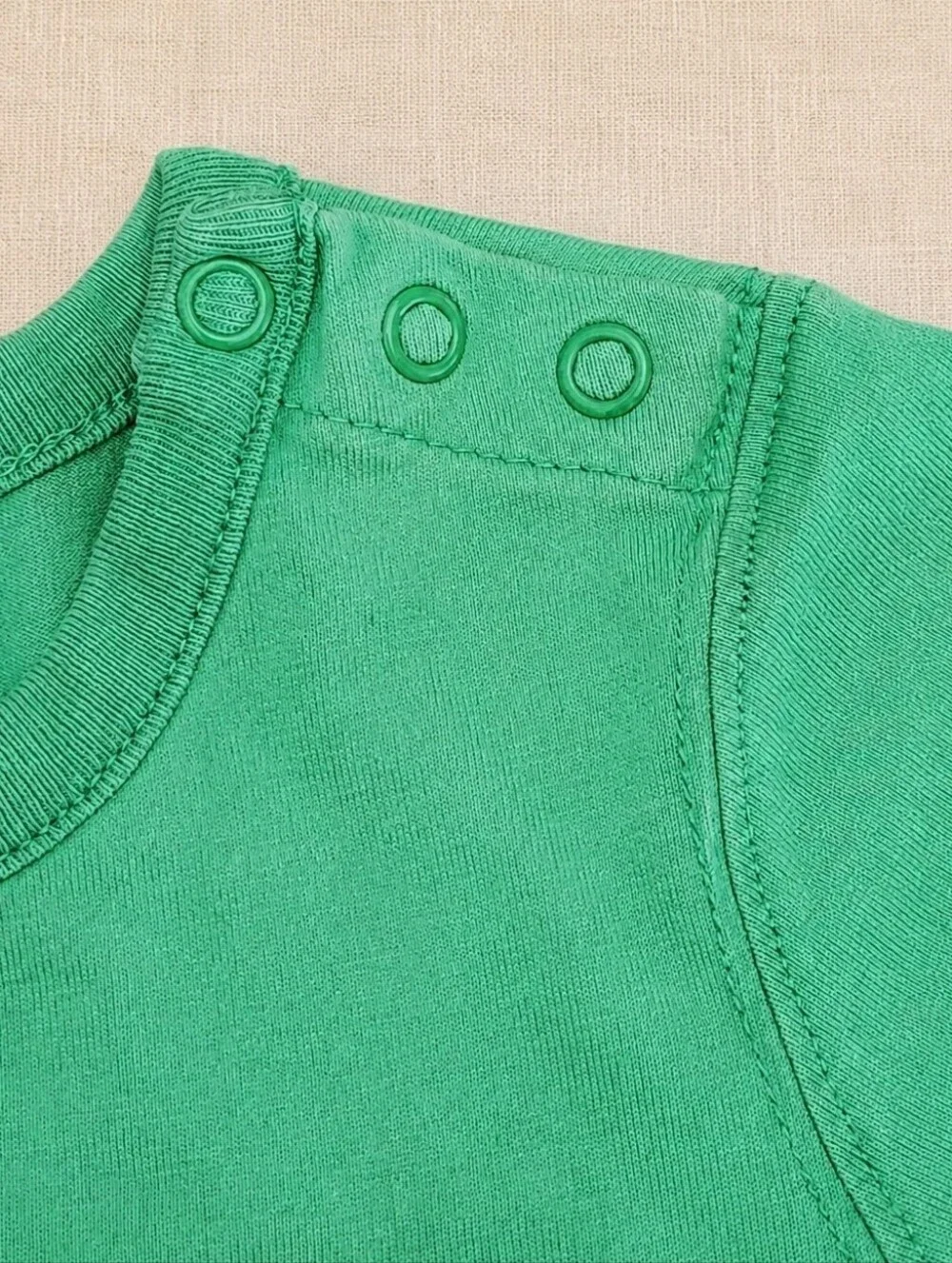 VTG Hanna Andersson Train Appliqué Romper Size 90 3T Green Locomotive Shortall